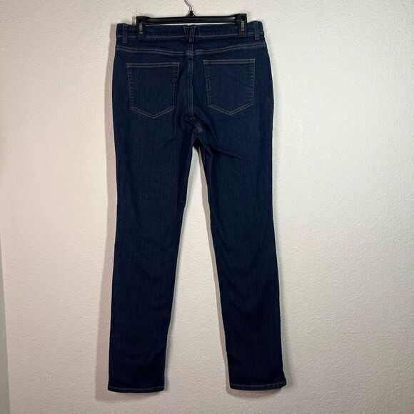 Duluth Trading Dark Blue Wash Mid Rise Straight Leg Jeans Womens Size 8 x 33 - Picture 5 of 6